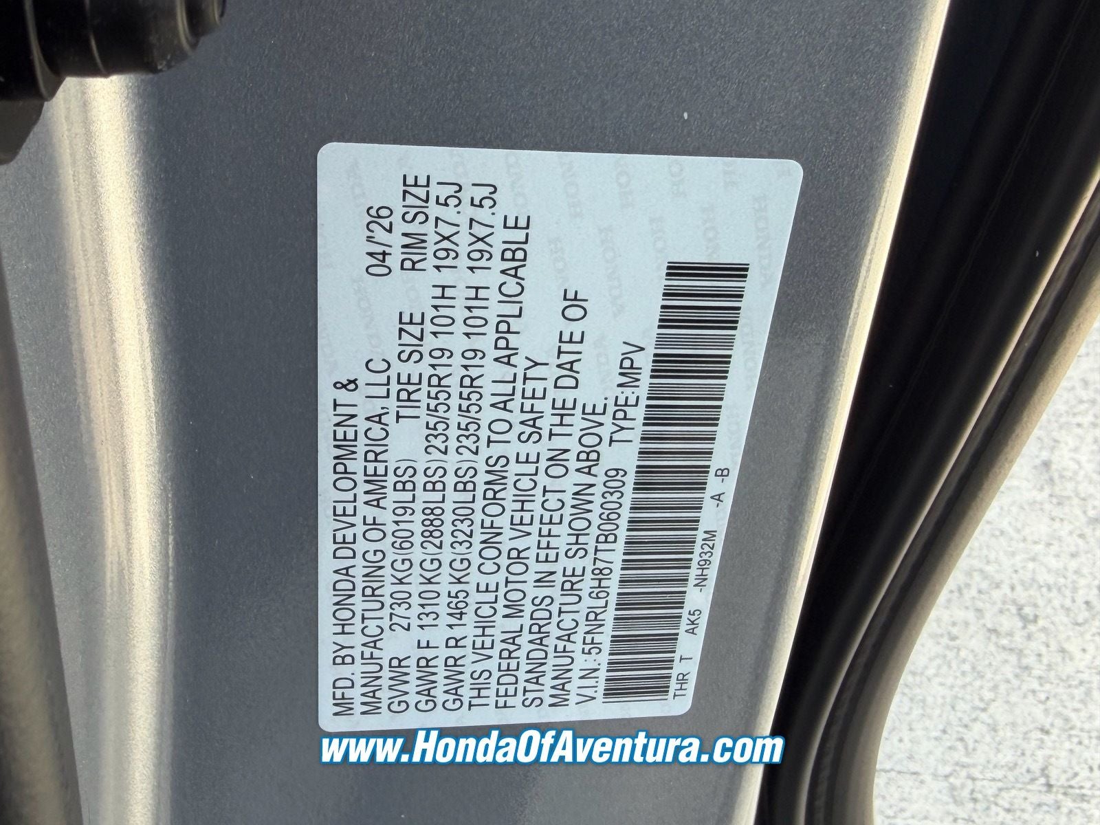 2026 Honda Odyssey Touring