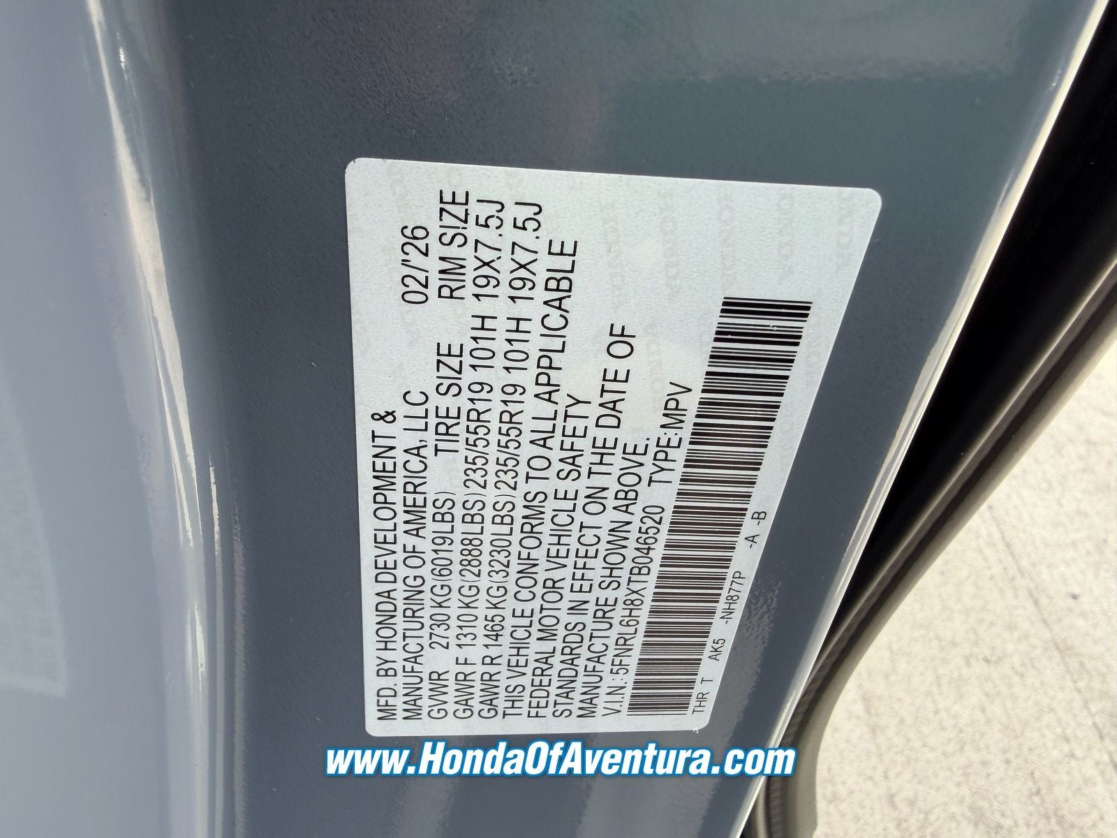 2026 Honda Odyssey Touring