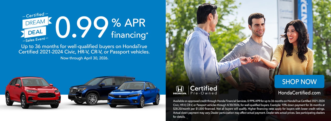 0.99% APR on select models