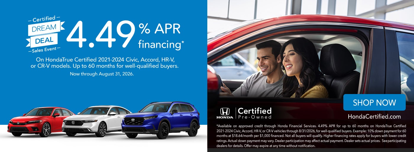 4.49% APR on select models